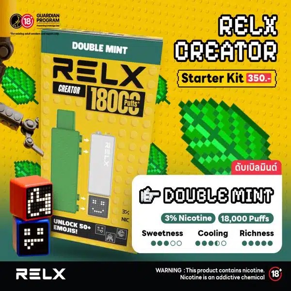 RELX 18000 PUFFS STARTER KIT มิ้น