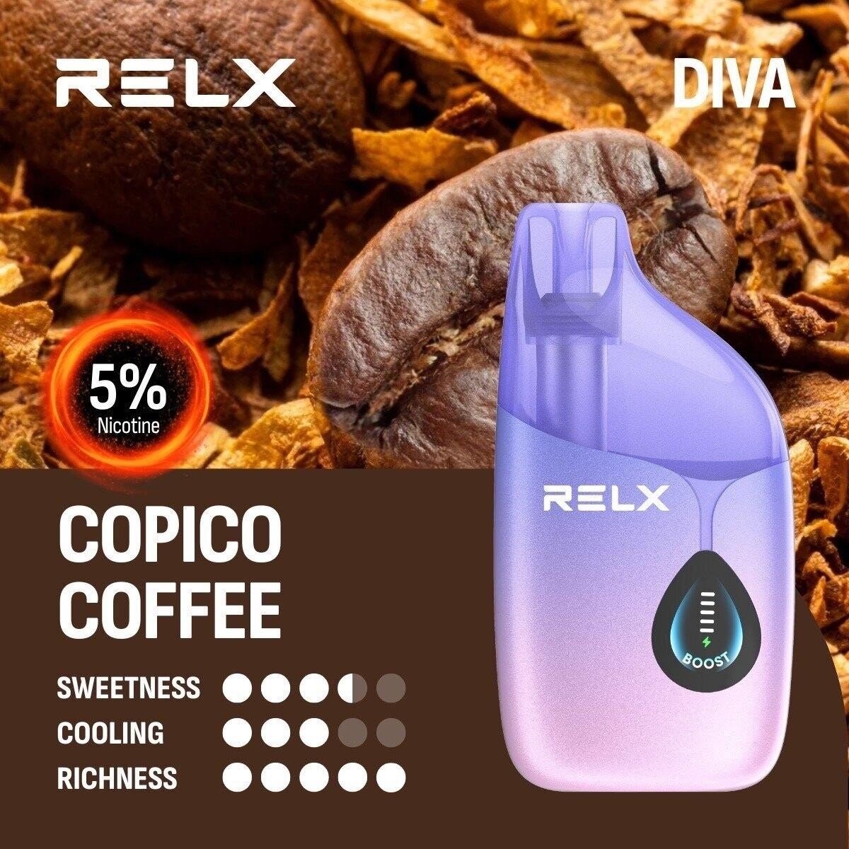 RELX DIVA 30000 PUFFS กาแฟ 5%