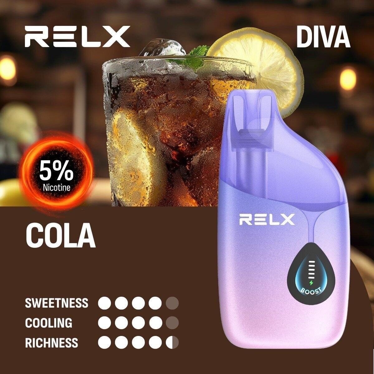 RELX DIVA 30000 PUFFS โค้ก 5%